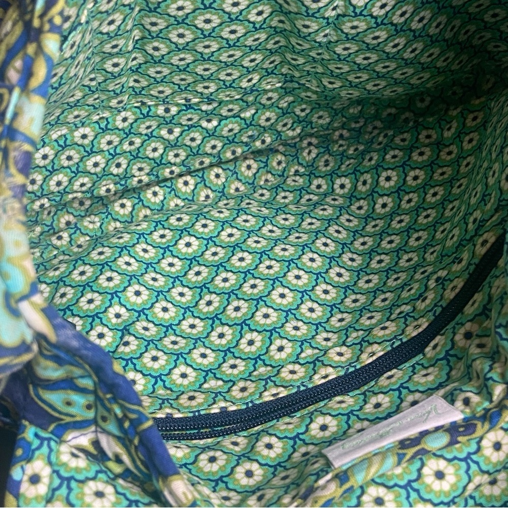 Vera Bradley Rhythm & Blues Saddle Up Crossbody Bag Womens Blue Green Quilted - Picture 6 of 16